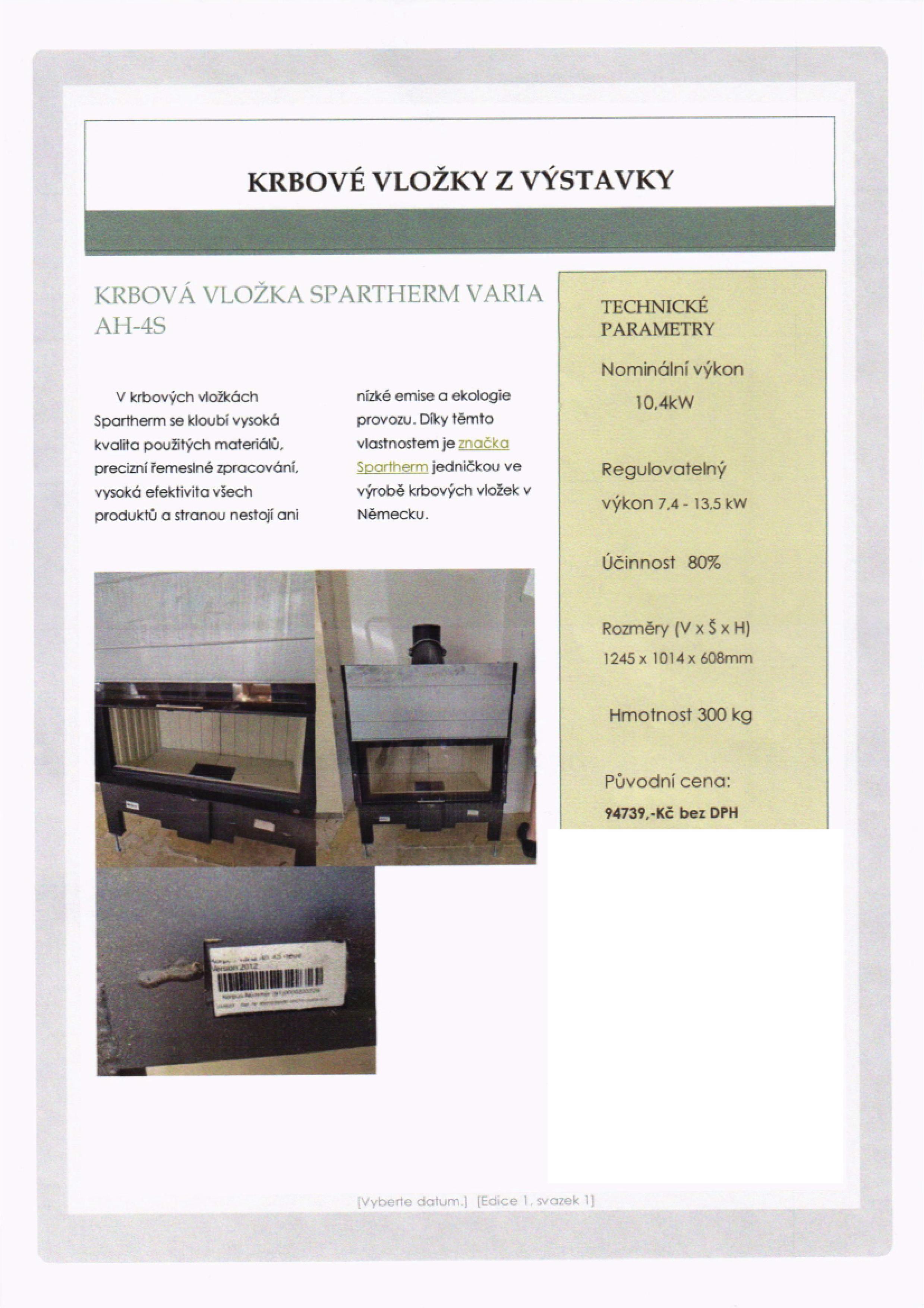 Krbová vložka SPARTHERM VARIA AH-4S